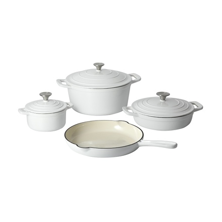 Sada nádobí CS Solingen CS-094805 litinová Xanten 7 ks bílá