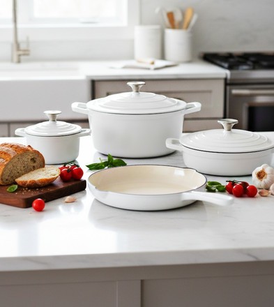 Sada nádobí CS Solingen CS-094805 litinová Xanten 7 ks bílá (4)