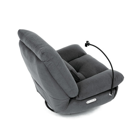 Polohovací křeslo Autronic Polohovací křeslo, elektrické zabudované ovládání, šedá, látka, TV-7081 GREY2 (28)