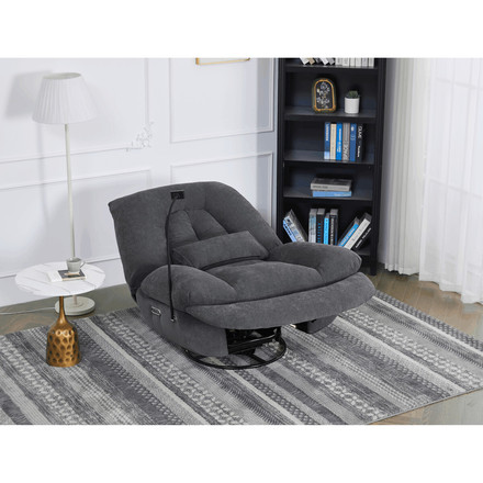 Polohovací křeslo Autronic Polohovací křeslo, elektrické zabudované ovládání, šedá, látka, TV-7081 GREY2 (42)