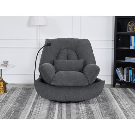 Polohovací křeslo Autronic Polohovací křeslo, elektrické zabudované ovládání, šedá, látka, TV-7081 GREY2 (43)
