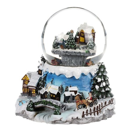 Sněžítko Autronic Sněžítko - zimní krajna, polyresin, svítící a otočné s melodií (SN7701) (1)