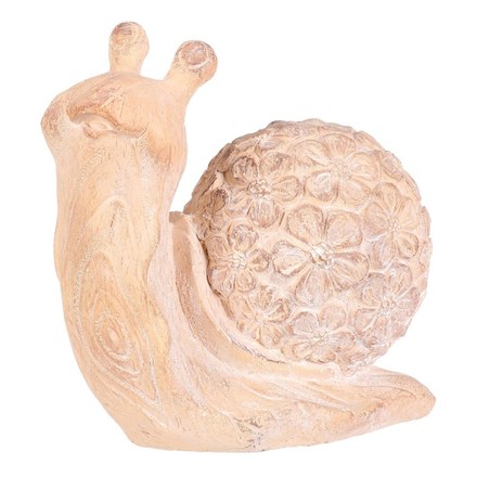 Zahradní dekorace Autronic Šnek - magnesium, větší, vzor květin, imitace dřeva (SM506-L)