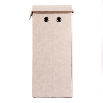 Koš prádelní Autronic Koš prádelní - látkový s víkem, krémová barva (DT3009 CRM) (2)