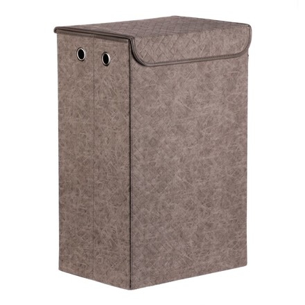 Koš prádelní Autronic Koš prádelní - látkový s víkem, šedá barva (DT3009 GREY) (5)