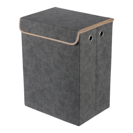 Koš látkový Autronic Koš látkový - skládací s víkem, vysoký, šedý (DT3004 GREY)