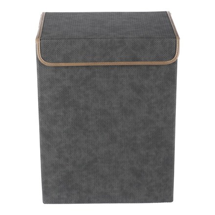 Koš látkový Autronic Koš látkový - skládací s víkem, vysoký, šedý (DT3004 GREY) (1)