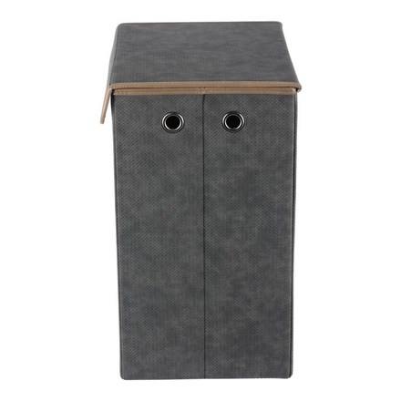 Koš látkový Autronic Koš látkový - skládací s víkem, vysoký, šedý (DT3004 GREY) (2)