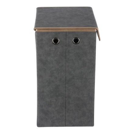 Koš látkový Autronic Koš látkový - skládací s víkem, vysoký, šedý (DT3004 GREY) (4)