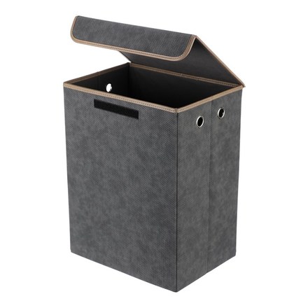 Koš látkový Autronic Koš látkový - skládací s víkem, vysoký, šedý (DT3004 GREY) (6)