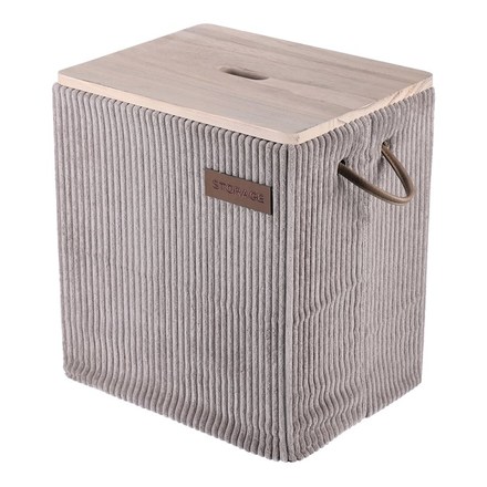 Koš prádelní Autronic Koš prádelní - látkový s víkem, šedý, cena za sadu 5 ks (DT3000 GREY) (5)