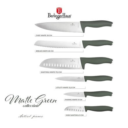 Sada nožů Berlingerhaus BH-3138 nerez 6 ks Matte Green Collection (3)