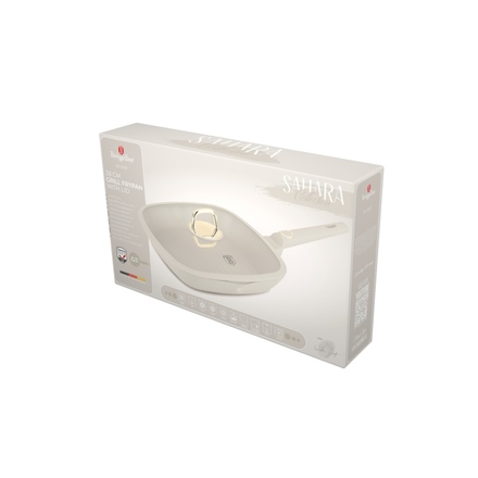 Pánev grilovací s titanovým povrchem a poklicí Berlingerhaus BH-8067 28 cm Sahara Collection (7)
