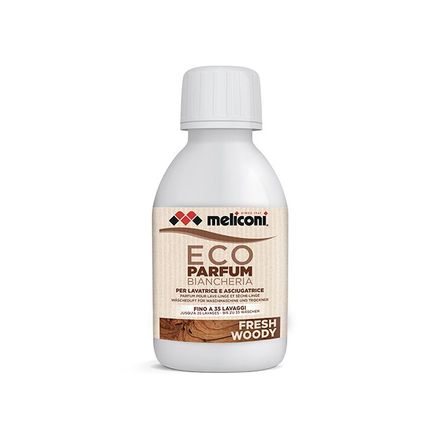 Koncentrát do pračky Meliconi 621031, ECO parfém fresh woody, koncentrovaný, do praček a sušiček, 250 ml, Made in Italy