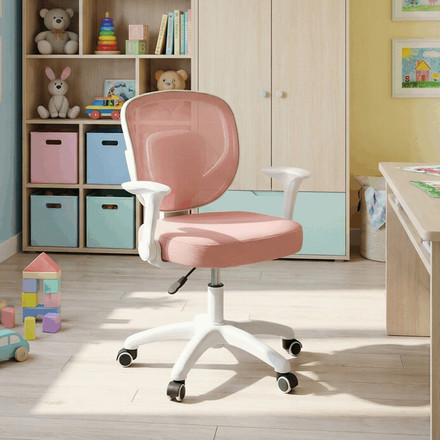 Dětská kandcelářská židle Autronic Dětská židle, výškově nastavitelná, růžová síťovina, KA-K1062 PINK (1)