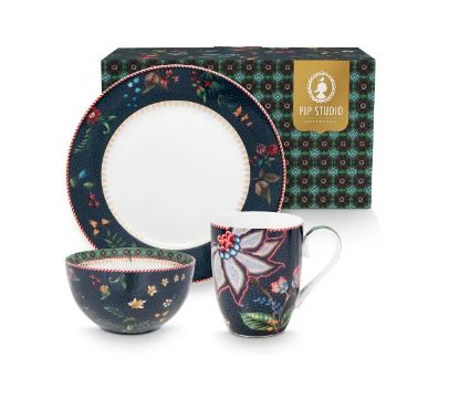 Snídaňová sada Pip Studio set 3ks Berry Blues