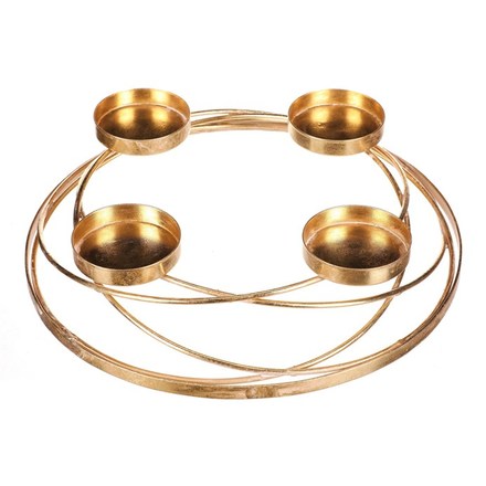 Svícen Autronic UM0969 GOLD Svícen kovový - adventní, barva zlatá