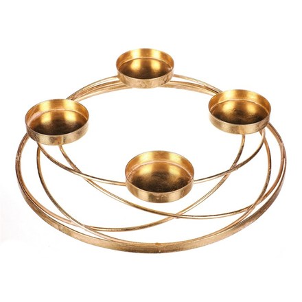 Svícen Autronic UM0969 GOLD Svícen kovový - adventní, barva zlatá (2)