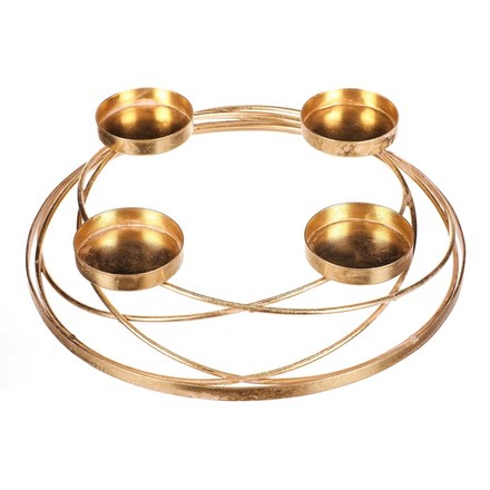 Svícen Autronic UM0969 GOLD Svícen kovový - adventní, barva zlatá (3)