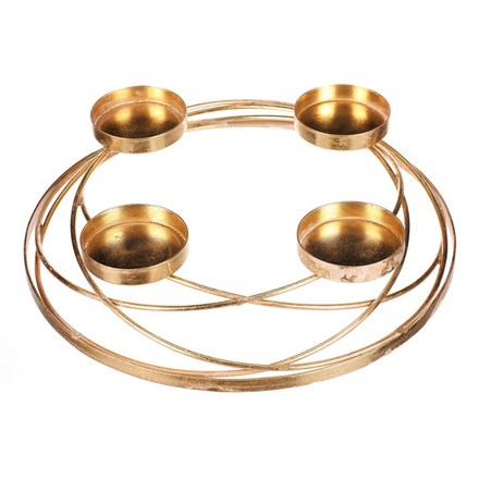 Svícen Autronic UM0969 GOLD Svícen kovový - adventní, barva zlatá (4)