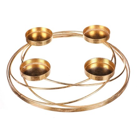 Svícen Autronic UM0969 GOLD Svícen kovový - adventní, barva zlatá (5)