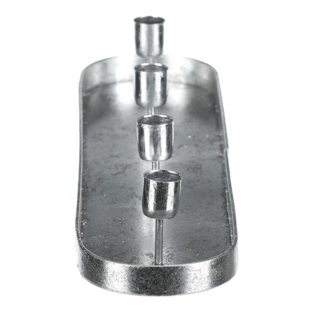 Svícen Autronic UM1033 SIL Svícen kovový - na 4 konické svíčky,oválný, stříbrný (3)