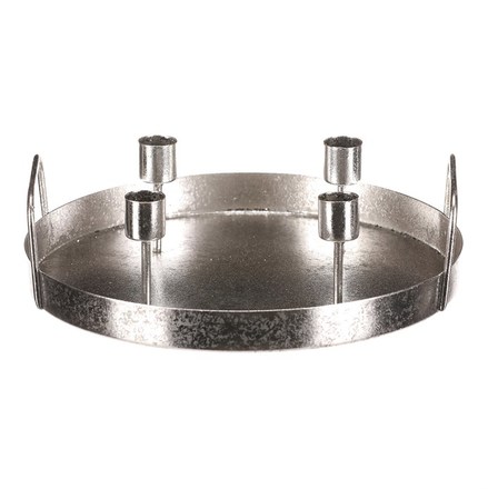 Svícen Autronic UM1036 SIL Svícen kovový - na 4 konické svíčky,kruhový,stříbrný (1)