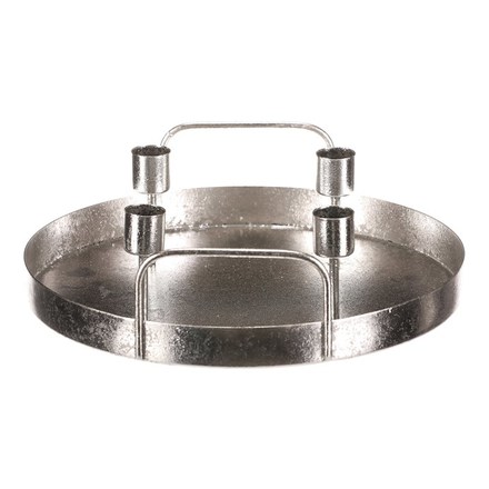 Svícen Autronic UM1036 SIL Svícen kovový - na 4 konické svíčky,kruhový,stříbrný (3)