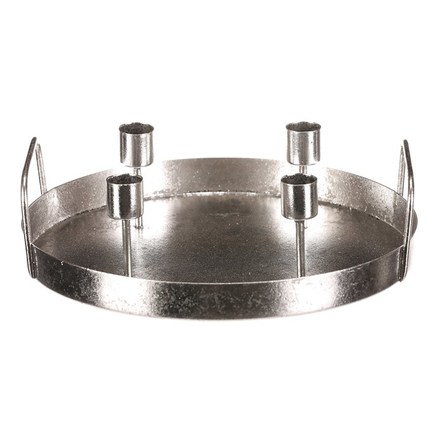 Svícen Autronic UM1036 SIL Svícen kovový - na 4 konické svíčky,kruhový,stříbrný (4)