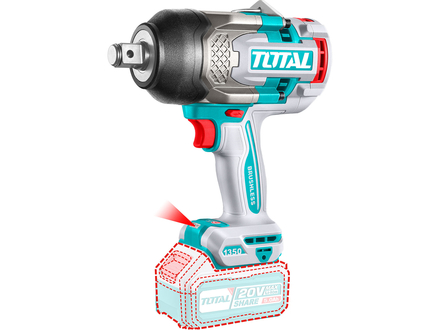 Aku rázový utahovák Total TIWLI201351 Utahovák rázový AKU 3/4, BRUSHLESS, 1350Nm, 20V Li-ion, industrial, bez baterie a nabíječky