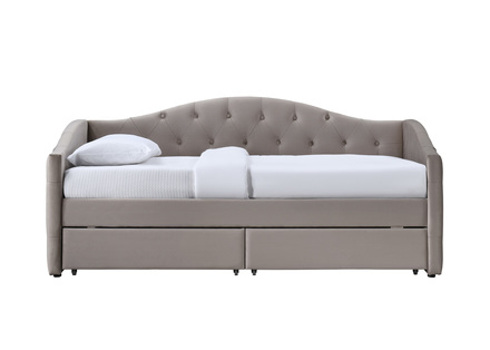 Čalouněná postel Halmar ALOHA lůžko ze zásuvkami béžová samet (3p=1szt)