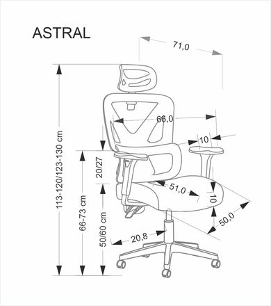 Kancelářská židle Halmar ASTRAL kancelářská židle černý (7)