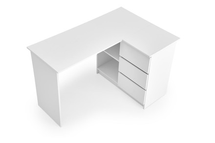 Rohový psací stůl Halmar BEGA psací stůl, bílý (2 Karton) (3)