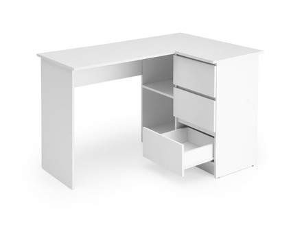 Rohový psací stůl Halmar BEGA psací stůl, bílý (2 Karton) (1)