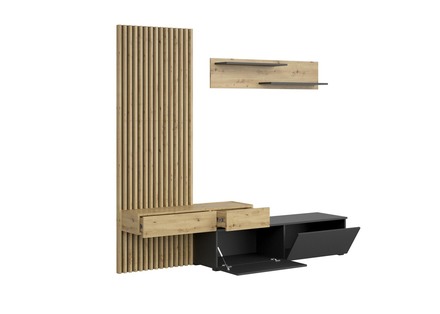 Obývací stěna Halmar CAMINO sestava, barva: dub artisan - černý (3p=1szt) (2)