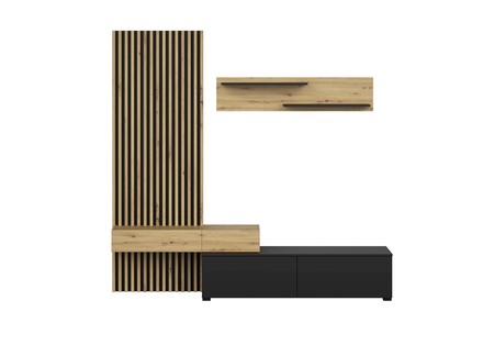 Obývací stěna Halmar CAMINO sestava, barva: dub artisan - černý (3p=1szt)