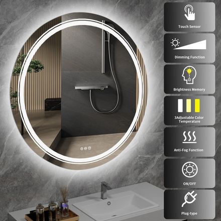 Nástěnné zrcadlo Halmar DOVER 60 zrcadlo [nástěnné koupelnové, stříbrný (1p=1szt) (3)