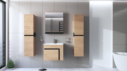 Zrcadlová skříňka Halmar DUESA skříňka se zrcadlem 601D dub zlatý (1p=1szt) (3)