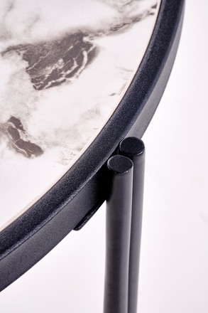 Konferenční stolek Halmar FATIMA sestava konferenčních stolků, bílý mramor černý (1p=1szt) (7)