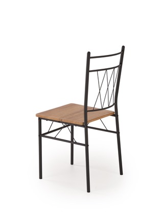 Sestava moderní jídelní stůl se židlemi Halmar FAUST 3 sestava stůl + 4 křesla dub přírodní černý (1p=1kpl) (9)