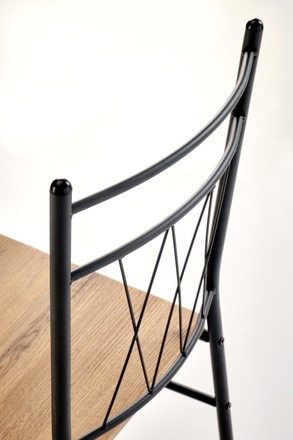 Sestava moderní jídelní stůl se židlemi Halmar FAUST 3 sestava stůl + 4 křesla dub přírodní černý (1p=1kpl) (17)