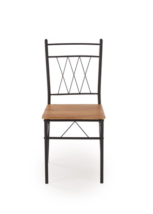 Sestava moderní jídelní stůl se židlemi Halmar FAUST 3 sestava stůl + 4 křesla dub přírodní černý (1p=1kpl) (6)