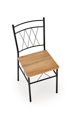 Sestava moderní jídelní stůl se židlemi Halmar FAUST 3 sestava stůl + 4 křesla dub přírodní černý (1p=1kpl) (12)