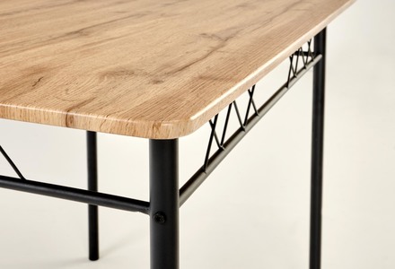 Sestava moderní jídelní stůl se židlemi Halmar FAUST 3 sestava stůl + 4 křesla dub přírodní černý (1p=1kpl) (14)