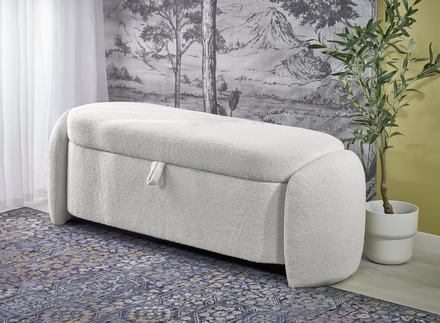 Taburet s úložným prostorem Halmar FICARIA taburet s úložným prostorem krémový (7)