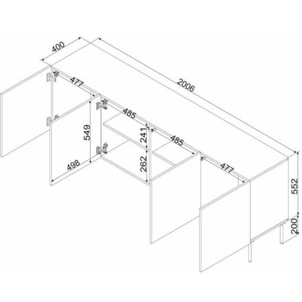 Komoda Halmar ISLA komoda 200 béžová mat ( 1 szt.=2 p. ) (2)