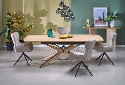 Moderní jídelní stůl s rozkladem Halmar JAMES stůl rozkládací, přírodní černý (2p=1szt) (10)