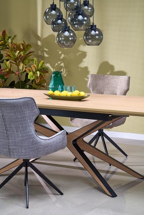 Moderní jídelní stůl s rozkladem Halmar JAMES stůl rozkládací, přírodní černý (2p=1szt) (11)