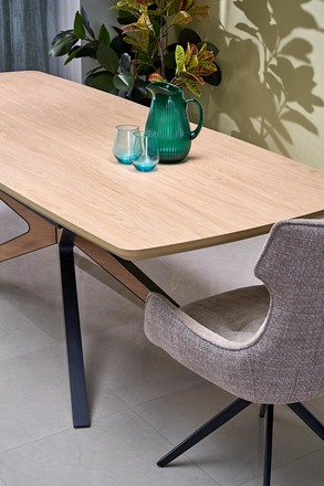 Moderní jídelní stůl s rozkladem Halmar JAMES stůl rozkládací, přírodní černý (2p=1szt) (13)