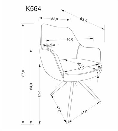 Moderní jídelní židle Halmar K564 židle béžová (1p=1szt) (10)